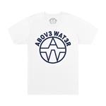 The Above Water T-Shirt - White w/Navy Blue Colossal Logo