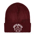 The Above Water Maroon Knitted Beanie White Logo