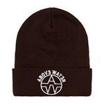 The Above Water Brown Knitted Beanie White Logo
